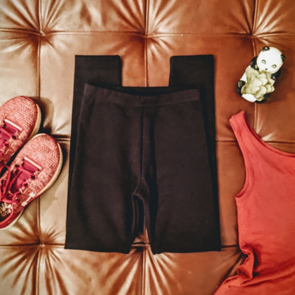 Girls Black Fleece Lined Leggings Youth M Size 8